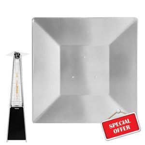 45cm Heat Reflector Shield Patio Heater Reflector Shield For Pyramid Patio Heater In Aluminum 4 Sided Heater Top Cover Replacement Parts Rainresistant Easy To Install Energy Efficie