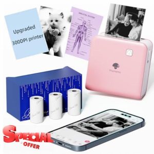 Phomemo Printer 300DPI - P2S Mini Photo Printer for Smartphone