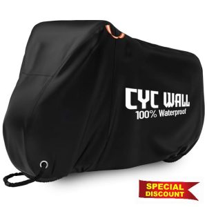 CYCWALL Outdoor Bike Cover for 1-2 Bikes - Heavy Duty 600D Oxford Tear Resistant and Windproof