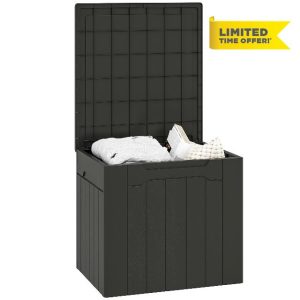 HOMCOM 107L Outdoor Balcony Garden Furniture Storage Box with Lock Hole