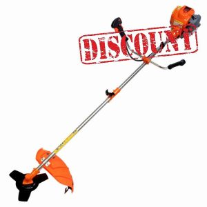 4 Stroke Petrol Strimmer with Blades - Heavy Duty Petrol Grass Trimmer and Brush Cutter with Bull Horn Handles | Brushcutter Strimmer with Metal Blade and Nylon Head 410mm Cutting Width | eSkde