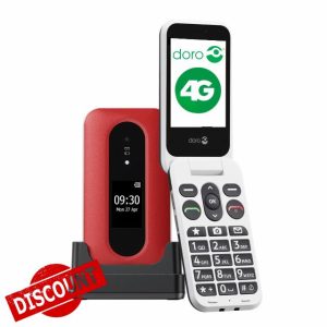 Doro Leva L30 Unlocked Mobile Phone for Seniors – External Display for Call Identification – Powerful HD Sound – Camera – Assistance Button with GPS – Flip Phone Without Internet (Red)