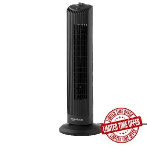 Amazon Basics 28" Tower Fan for Home with 3 Speed Options and 60° Oscillation