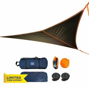 Triangle Hammock 13ft Outdoor Camping Hammock Portable Travel Multi Person Tree Hammock with Tie Down Straps & Net Pocket Max 500 lbs