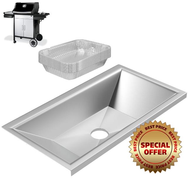 DcYourHome 99251 Grease Tray with Drip Pan Liner for Old Weber Spirit 200 Series Spirit E/S-200 Spirit E/S-210 with Side Control Panel