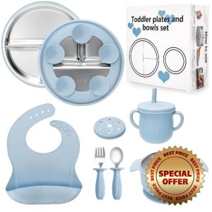 CLDY 8 Pack Stainless Steel Baby Weaning Set Pink