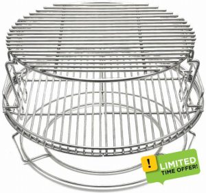S28 3 Tier 5 Piece 304 Stainless Steel Grill Stack Rack Replacement Kit for Big Green Egg Large