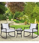 Outsunny 2 Seater PE Rattan Glider Bench, Outdoor Loveseat Chair with Steel Frame, Porch Rocking ...