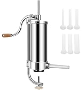 TANGZON 1.5L/3L/3.5L/6L Sausage Stuffer, Vertical Stainless Steel Sausage Maker with 4/6 Sizes Fi...