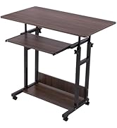 Warmiehomy Overbed Table with Lockable Wheels & Liftable Top,Movable Foldable Bed Desk Adjustable...