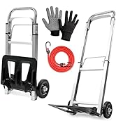 MoverX Folding Hand Truck Aluminium, Heavy Duty Hand Truck Foldable Trolley on Wheels, Multi Purp...