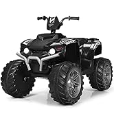 COSTWAY 12V Kids Electric Ride on Car with Remote Control, LED Lights, Horn, Music, Spring Suspen...