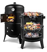 Outopee Outdoor Pizza Oven - Wood Fired with Adjustable Chimney, Pizza Stone, Peel, Removable Whe...