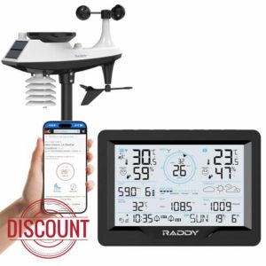 Raddy MN6 Weather Station with Wireless Outdoor Sensor
