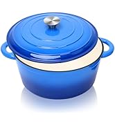 Denmay Dutch Oven Cast Iron Pot 28 cm, Enamel Roasting Dish with Lid Oven Safe for Kitchen Baking