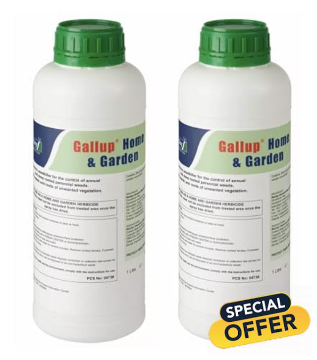 Super Strength Glyphosate Home & Garden 1L Powerful Weed Killer (x2 bottles)