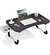 Warmiehomy Laptop Desk, Portable Laptop Bed Table with Foldable Legs & Cup Slot, Laptop Stand wit...