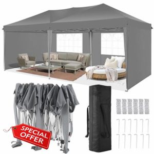 TOOLUCK Pop up Gazebo 3x6 with 4 Removable Sidewalls Pop up Gazebo for Parties Waterproof UPF50+ Protection Commercial Gazebo with Carry Bag