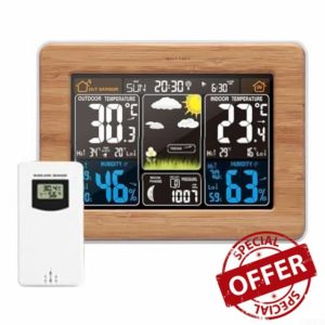 Oniissy Wireless Color Screen Weather Forecast Clock with Multi-Function Weather Station
