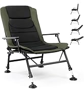 Outopee Foldable Fishing Chair, Outdoor Camping Garden Reclining Padded Chair with Adjustable Hei...