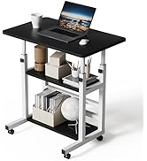 Warmiehomy Overbed Table with Lockable Wheels & Liftable Top,Movable Foldable Bed Table Adjustabl...