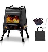 Outopee Camping Wood Stove, Outdoor Portable Tent Wood Burning with Stainless Chimney Pipes, Tent...