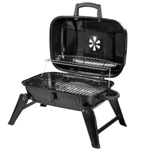 Tabletop Grill Cooking Grate Charcoal BBQ Grill Collapsible Legs & Portable Design for Camping