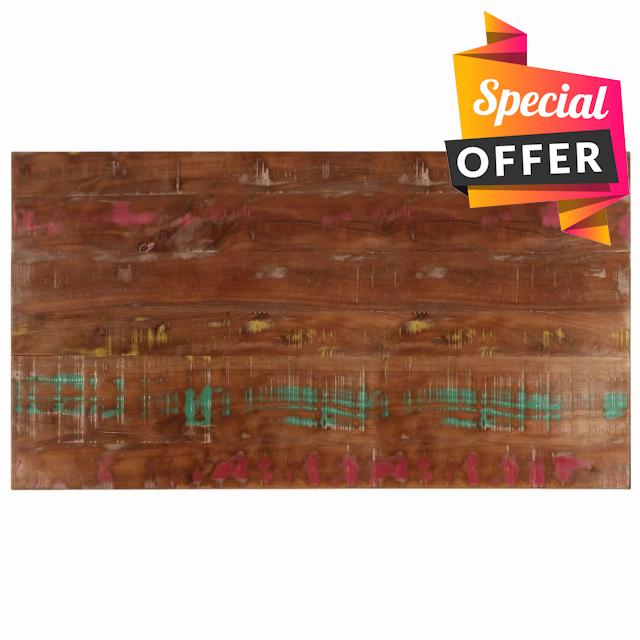 idaXL Rectangular Solid Wood Replacement Dining Table Top - Rustic Teak/Pine/Beech/Mango for Living Room/Patio/Garden - 110x60 cm