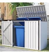 UNIONLINE 8x10ft Lean to Metal Garden Shed | Outdoor Storage Shed | Double Lockable Door | Tool B...