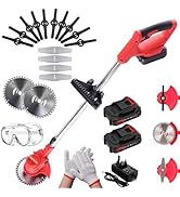 TWZ Cordless Hedge Trimmer with 2600mAh Rechargeable Battery, 21V Electric Bush Trimmer 90° Rotat...