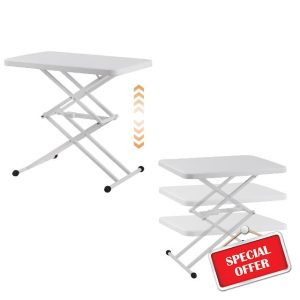 Warmiehomy Folding Side Table Adjustable Height Laptop Desk