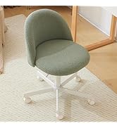 Bonnlo Office Chair Velvet Fabric Swivel Computer Desk Chair Comfy Armless Vanity Task Chair With...