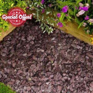 Welsh Plum Slate Chipping 20mm - Bulk Bag (850kg): Aggregates for Garde