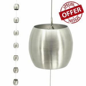 DFTDFYXYRain Chain Outdoor Rain Chains Metal Hanging Rain Chains-Stainless Steels 3.2-26.2FT Decorative Rain Chain for Gutters Rotating Rain Catcher Chain