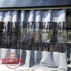 Clear Waterproof Outdoor Curtains with Eyelets Tear Resistant Tarpaulin for Pergola Patio Balcony Porch Gazebo Transparent Rain Curtain Panels 3.8×2.2m
