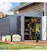 UNIONLINE 4x7 ft Lean to Storage Shed | 214x130m x203 cm | Metal Garden Shed | Waterproof Tool Sh...