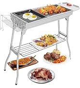 Outopee Stainless Steel BBQ Charcoal Grill, 28x 13 x 27