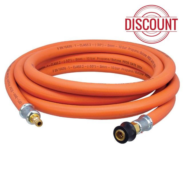 HAMILTON GAS PRODUCTS BBQ Gas Hose - 5M | Quick Release Caravan Point Gas Hose | Universal Connections for use with Portable BBQ's | Compliant with EN-16436-1 | Ideal for Camping & Motorhomes