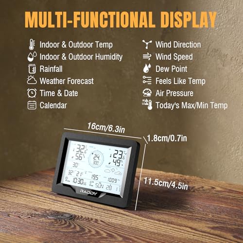 5-in-1 Indoor Outdoor Thermometer