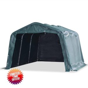 Brokky Removable Livestock Tent PVC 550 g/m² 3.3x4.8 m Dark Green-Portable Garage Carport Tent Heavy Duty PVC Vehicle Shed compact Storage Shelter 100% waterproof