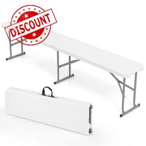 RELAX4LIFE 6ft/182cm Plastic Folding Bench