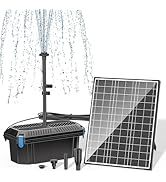 Biling 30W Solar Pond Filtration System, 1200 l/h Solar Pond Filter Kit with Pump for Garden, Bio...