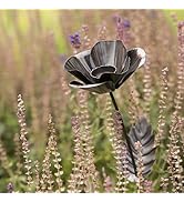 Crocus Collection 102cm Single Wire Fish Ornament on Stake for Garden Decoration Green Wrought Ou...