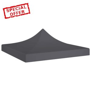 Gecheer Gazebo Top Cover Party Tent Roof Outdoor Patio Canopy Cover Replacement Gazebo Pavilion Roof UV- and Weather Resistant Sunshade 2x2 m Anthracite 270 g/m²