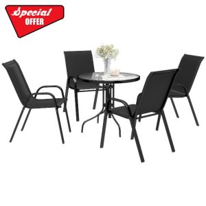 Outsunny 5 Pieces Garden Table and Chairs