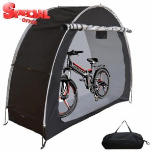 Bicycle Storage Tent Garden Bike Shelter Equipment Cover Shed Outdoor Black Moped Scooter Waterproof Zipper Door Resistant UV Silver Mobility Lawnmower Protective Protector Large