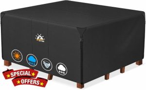 Zettum 272x272x73cm Large Garden Furniture Covers Waterproof 600D Heavy Duty Anti UV Outdoor Furniture Covers for Rattan Patio Cube Table & Chairs Durable Oxford Fabric Garden Table Covers