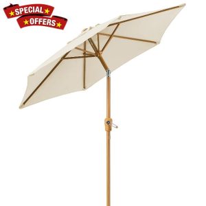 CHRISTOW 2m Tilting Garden Parasol with Crank Handle