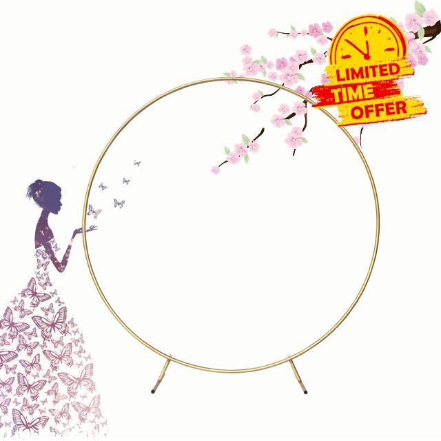Wedding Arch 100-260cm Round Backdrop Stand Metal Balloon Arch Weather-Resistant for Wedding Bridal Party Elegant Decorations
