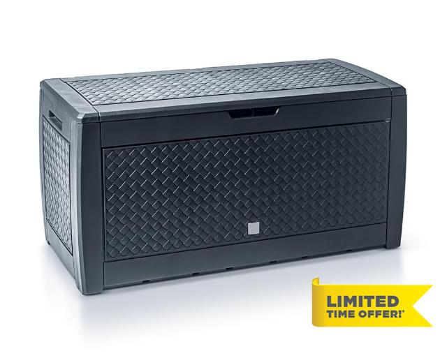 310L Garden Storage Anthracite Box Plastic textured Outdoor Organizer Container Anthracite